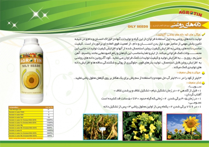 کود دانه های روغنی آگروتین